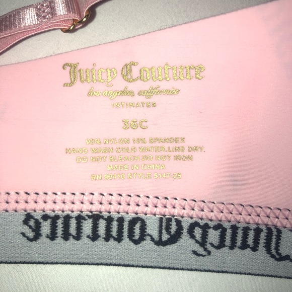 💗NWT Juicy Couture pink lip print bra with black logo band Sz 36C - Picture 5 of 8